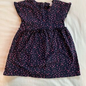 Baby Gap Navy Dress with Pink Hearts